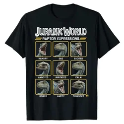 Cute Cartoon Dinosaur Lover Outfit Graphic Tee Top Streetwear Clothes Jurassic World Two Blue Raptor Expressions Graphic T-Shirt