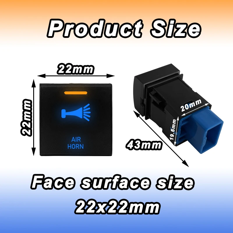 12V Orange Blue Led Push Button Switch HORN SPOT FOG LIGHTS GPS For Toyota Corolla Rav4 LandCruiser 300s Prado150 Camry V70