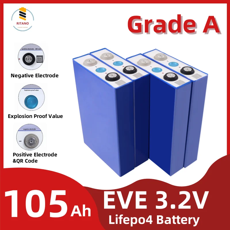 Lf105K 3.2V 105Ah Lifepo4 Battery Lithium Ion Batteries Solar Akku 105Ah Lithium battery Lifepo4 Battery Cell