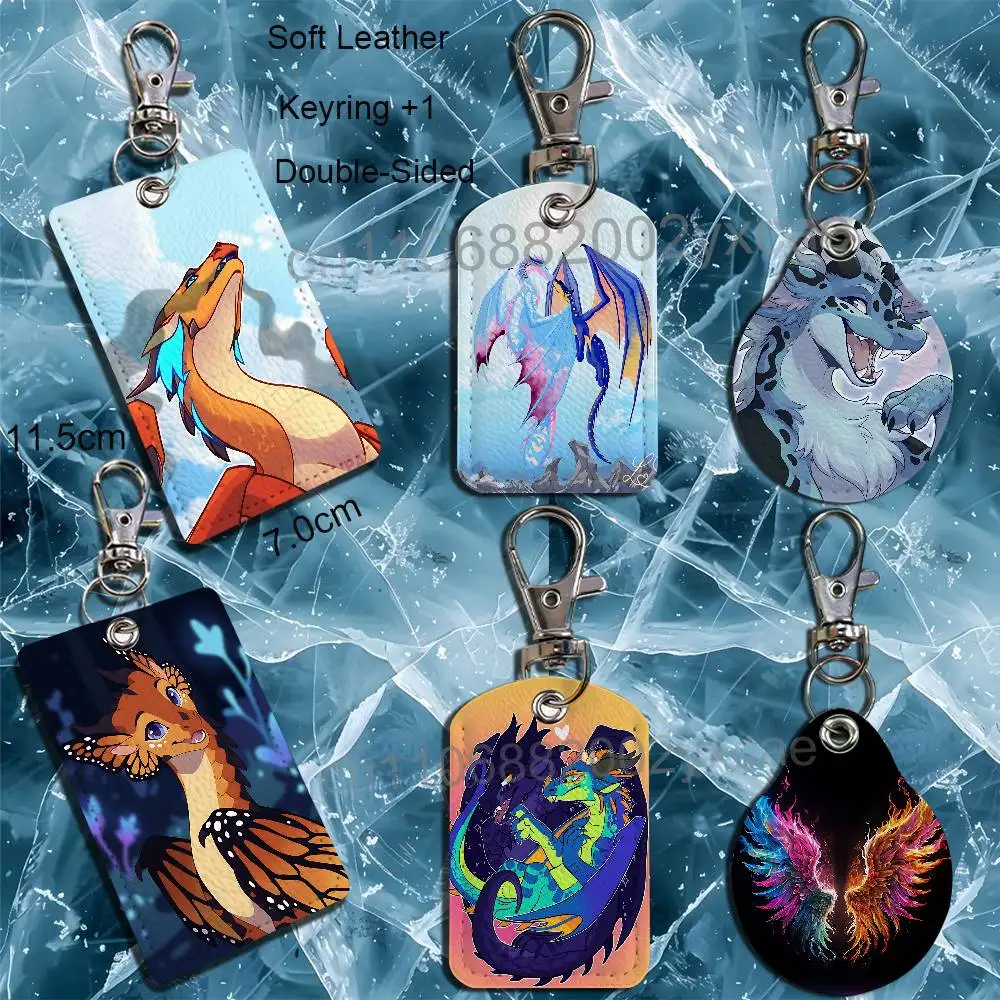 

WoF Dragons Wings of Fire Keychain Holder Suitable For Subway Bank Card Bus Card Case Badge Holder Wallet Card Textured pattern