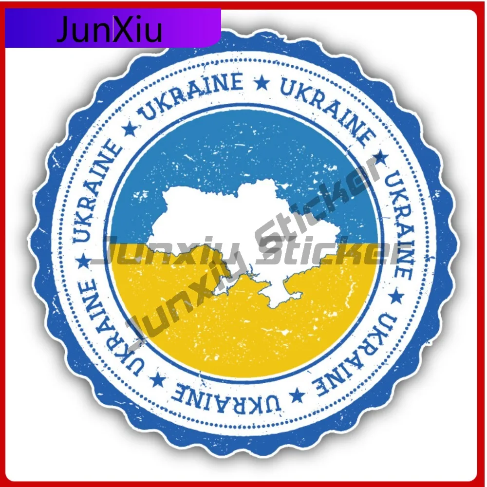

Ukraine Grunge Map Flag Stamp Car Decal Bumper Stickers Cute Style Truck Use For Door Panel Decorative Vehicle Exterior Decor