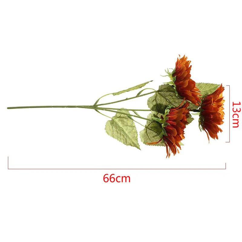 3 Kopf/Bündel dekorative Heimdekoration DIY Handwerk FakeFlores Blumenstrauß künstliche Blume Seide Sonnenblume Hochzeitsdekoration Heimbedarf – Detail 8