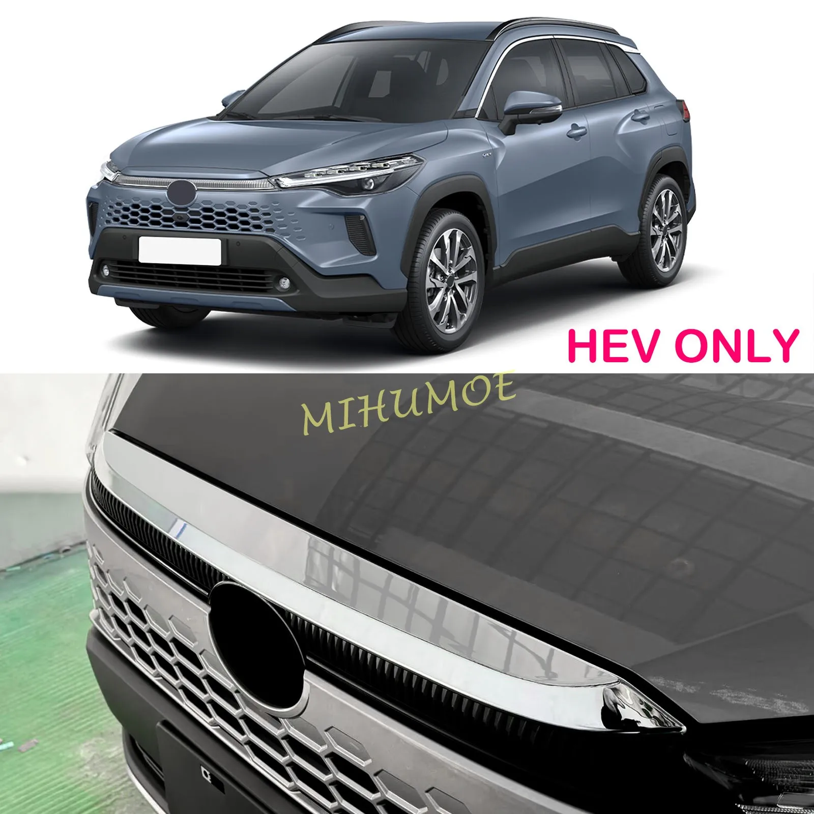 

Накладка на передний бампер и капот для Toyota Corolla Cross 2026+ Хромированная верхняя решетка радиатора, молдинг, аксессуары