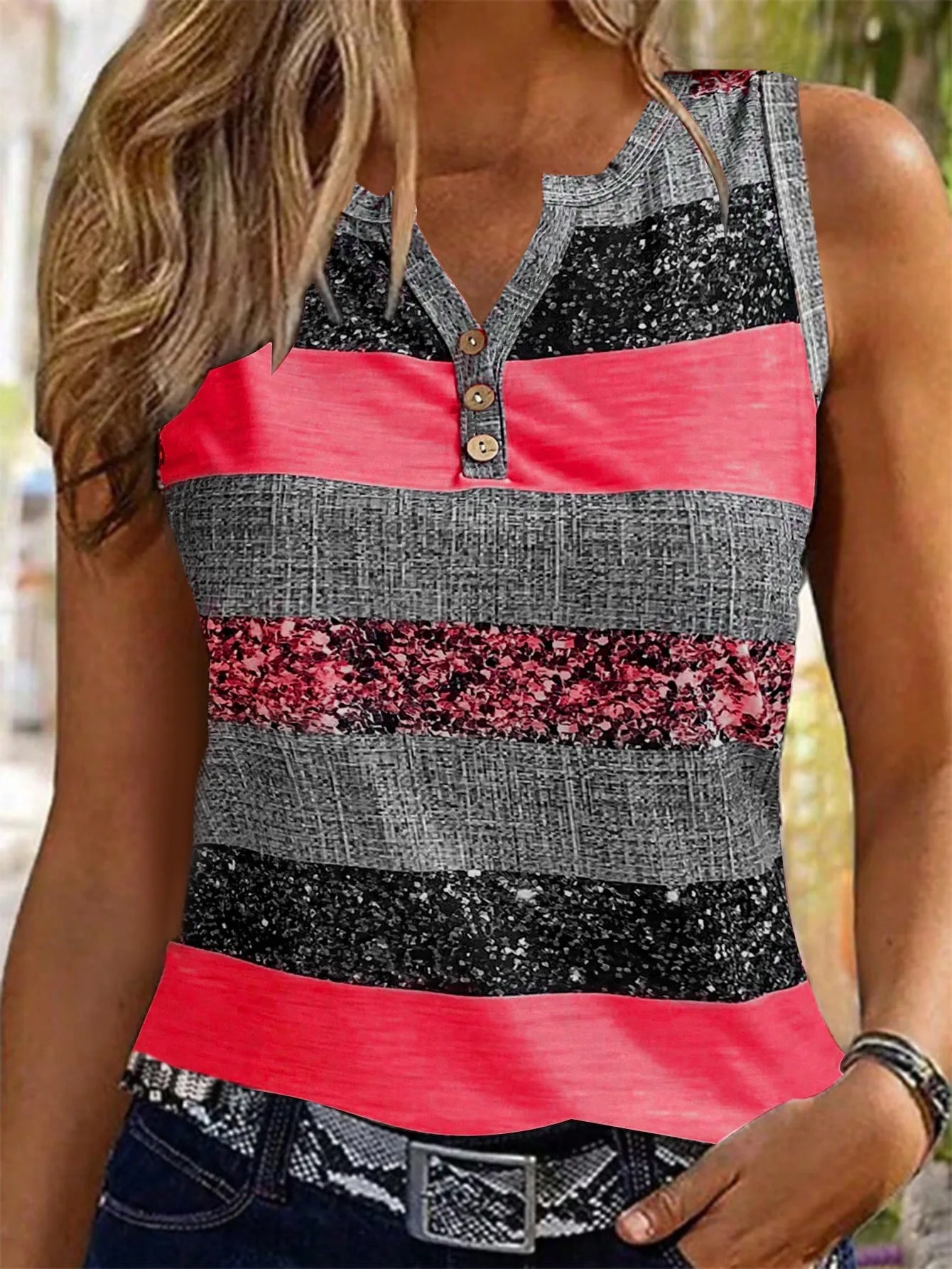 025 Europe And The United States Summer New Women's Positioning Printed Door Tube Vest Leisure And Comfortable t-Shirt