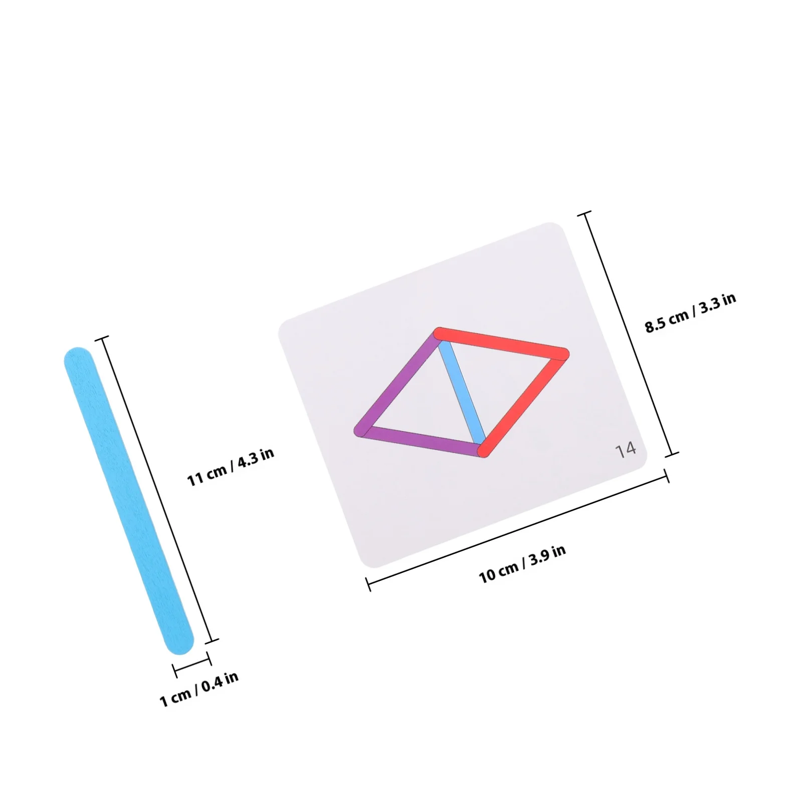 مجموعة واحدة من بطاقات الألغاز الملونة ذات العصا المنطقية، لعبة تعلم التعليم المبكر للفصول الدراسية لمرحلة ما قبل المدرسة، التنمية الحسية للمهارات المعرفية
