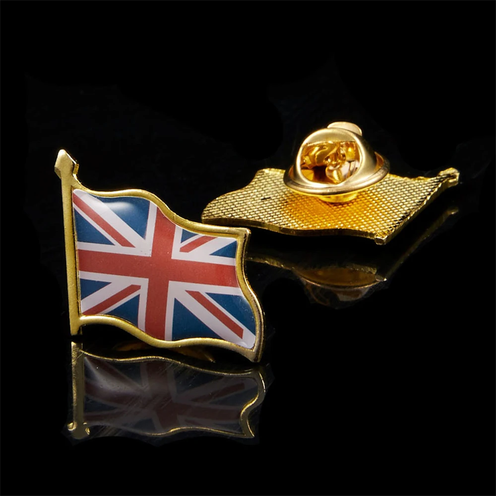 UK Waving National Flag Lapel Pins Multicolor Patriotic Bag/Clothes Metal Brooch Pin Decor