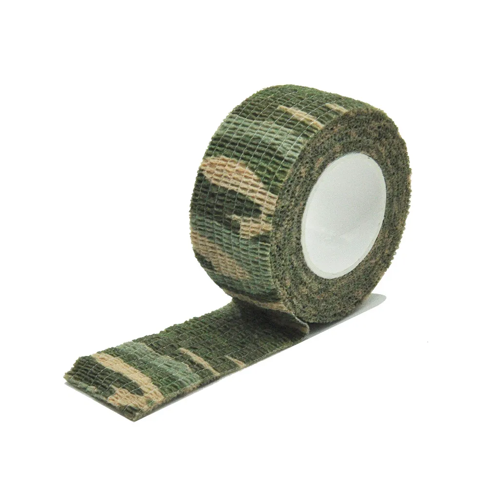 Forest Camouflage Elastic Wrap Tape Hunt Disguise Elastoplast Self Adhesive Sports Protector Knee Finger Athletic Bandage