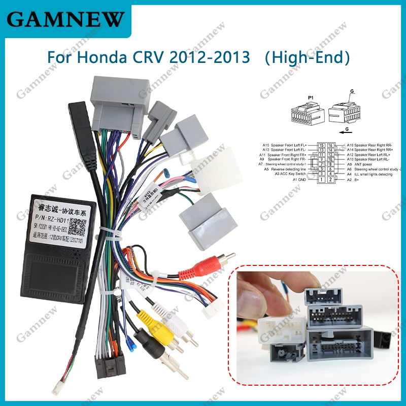 

Car 16pin Audio Wiring With 360 Wiring Harness With Canbus BOX For Honda CRV 2012-2013 Stereo Installation Wire Adapter