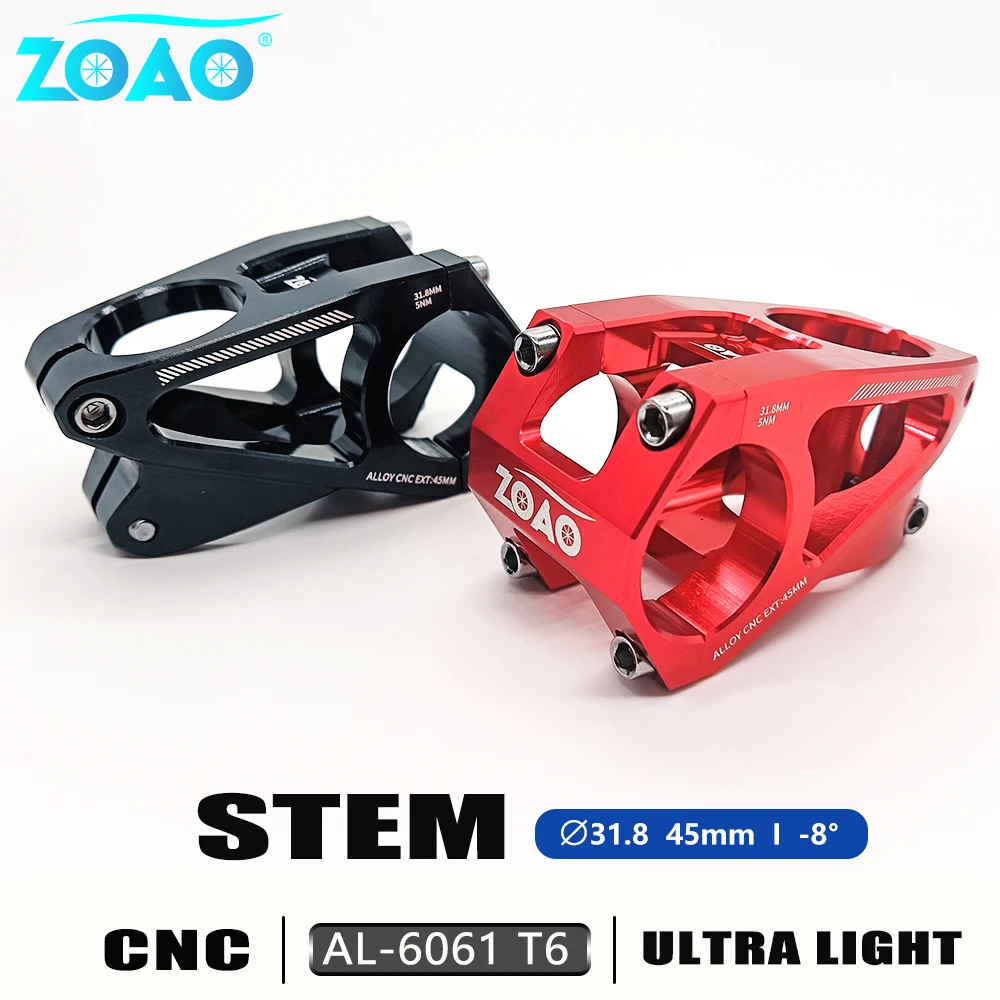 ZOAO MTB Power Stem CNC Mountain Bicycle Bridge Short Power 31.8mm High Strength Climbing Riser