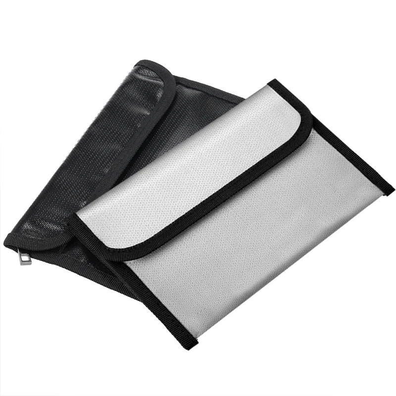 1 قطعة حقيبة مستندات مقاومة للحريق سستة إغلاق النقدية الآمنة تخزين كيس مقاوم للماء مع شريط لاصق لشهادات مفاتيح بطاقات المال