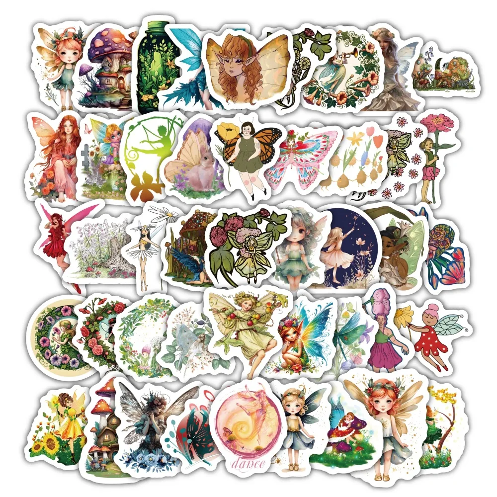 10/30/60/120PCS Cartoon Angel Garden Sticker Cute Graffiti Decoration Car Trunk Phone Case Notebook Waterproof Decal Girls Toy