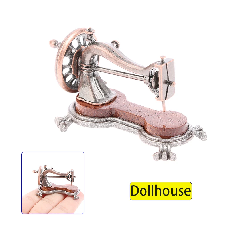 1 Stück 1:12 Puppenhaus Miniatur Vintage Nähmaschine Modell Möbel Zubehör Familie Retro Sammlung Ornamente