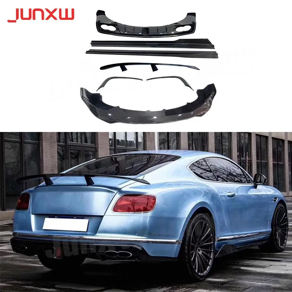 

Carbon Fiber Body Kits Front Lip Rear Spoiler Side Skirts for Bentley Continental 2015-2017 ST Style Trunk Rear Spoiler Wing