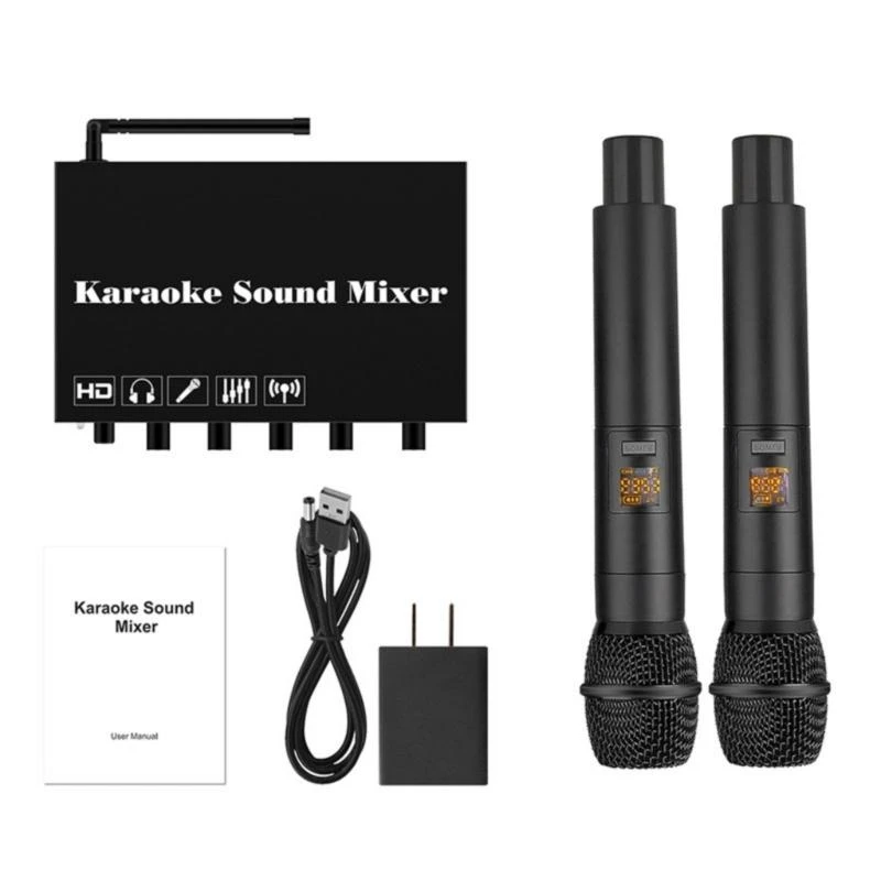 12pc Micrófonos inalámbricos Adaptadores Reverbas mezcla para equipos voz karaoke