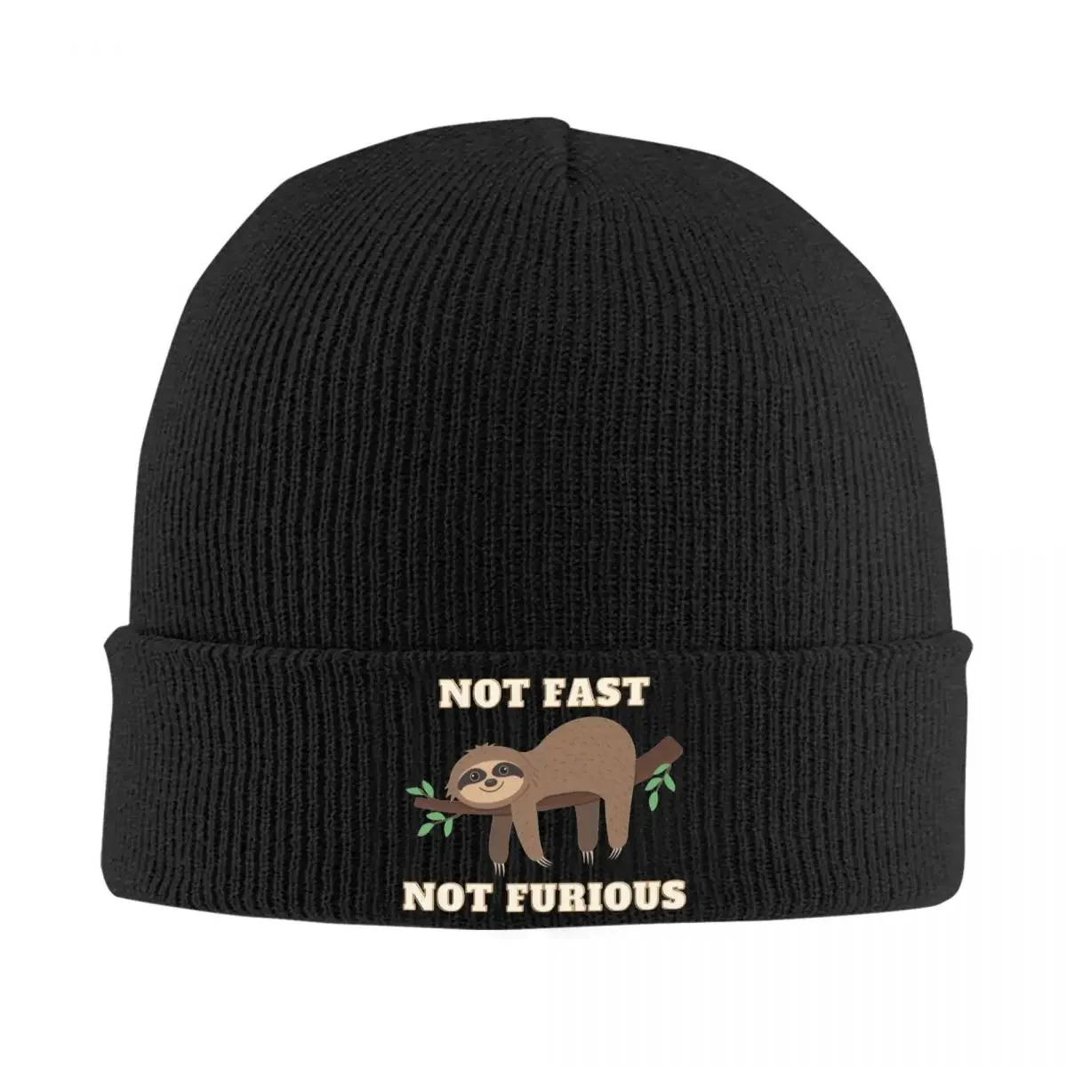 Not Fast Not Furious Cute Relaxed Sloth Hat Autumn Winter Beanie Warm Caps Unisex Acrylic Bonnet