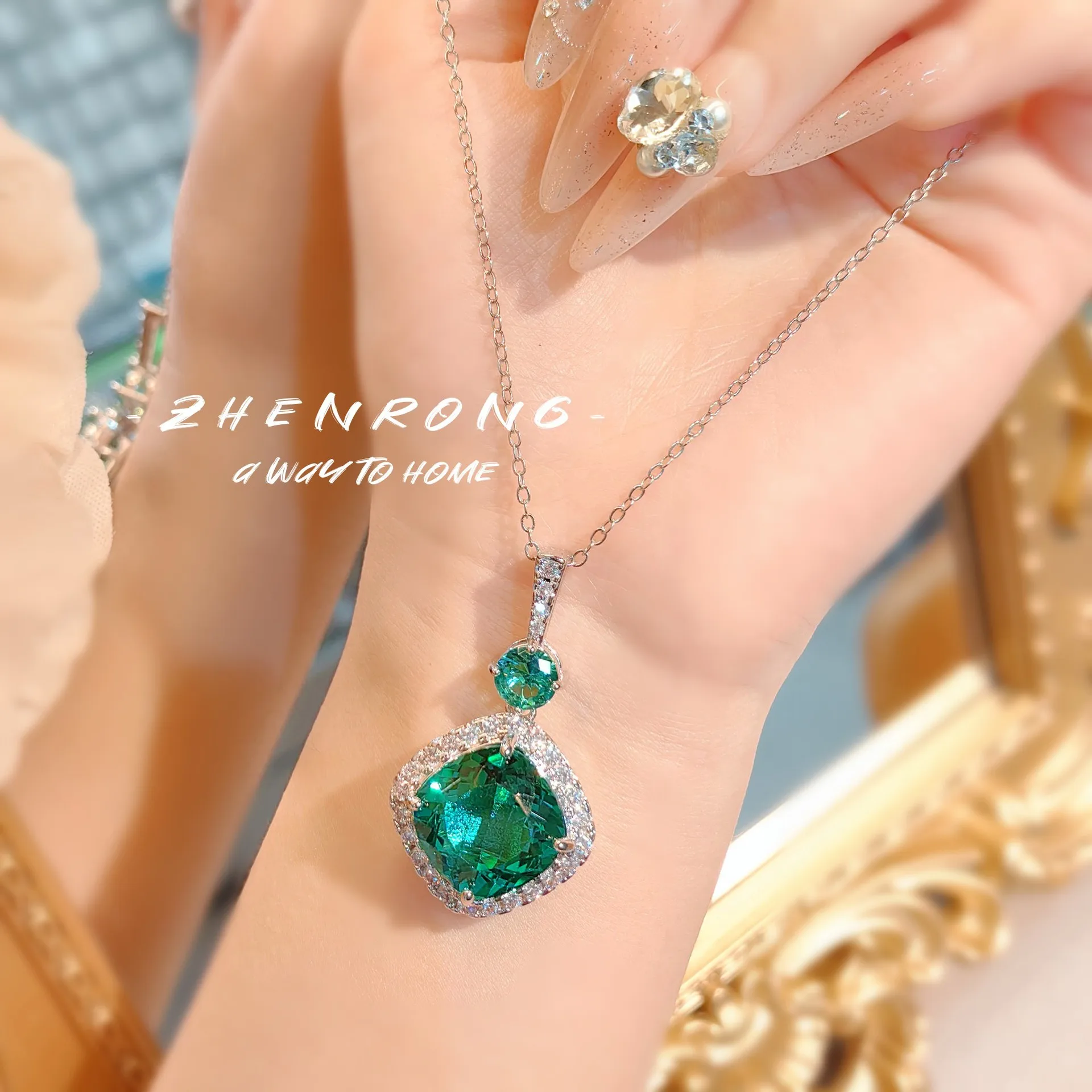 conjunto-de-joias-femininas-em-prata-esterlina-s925-com-pingente-de-safira-real-brincos-quadrados-estilo-ninho-de-passaro-e-anel-de-diamante-verde