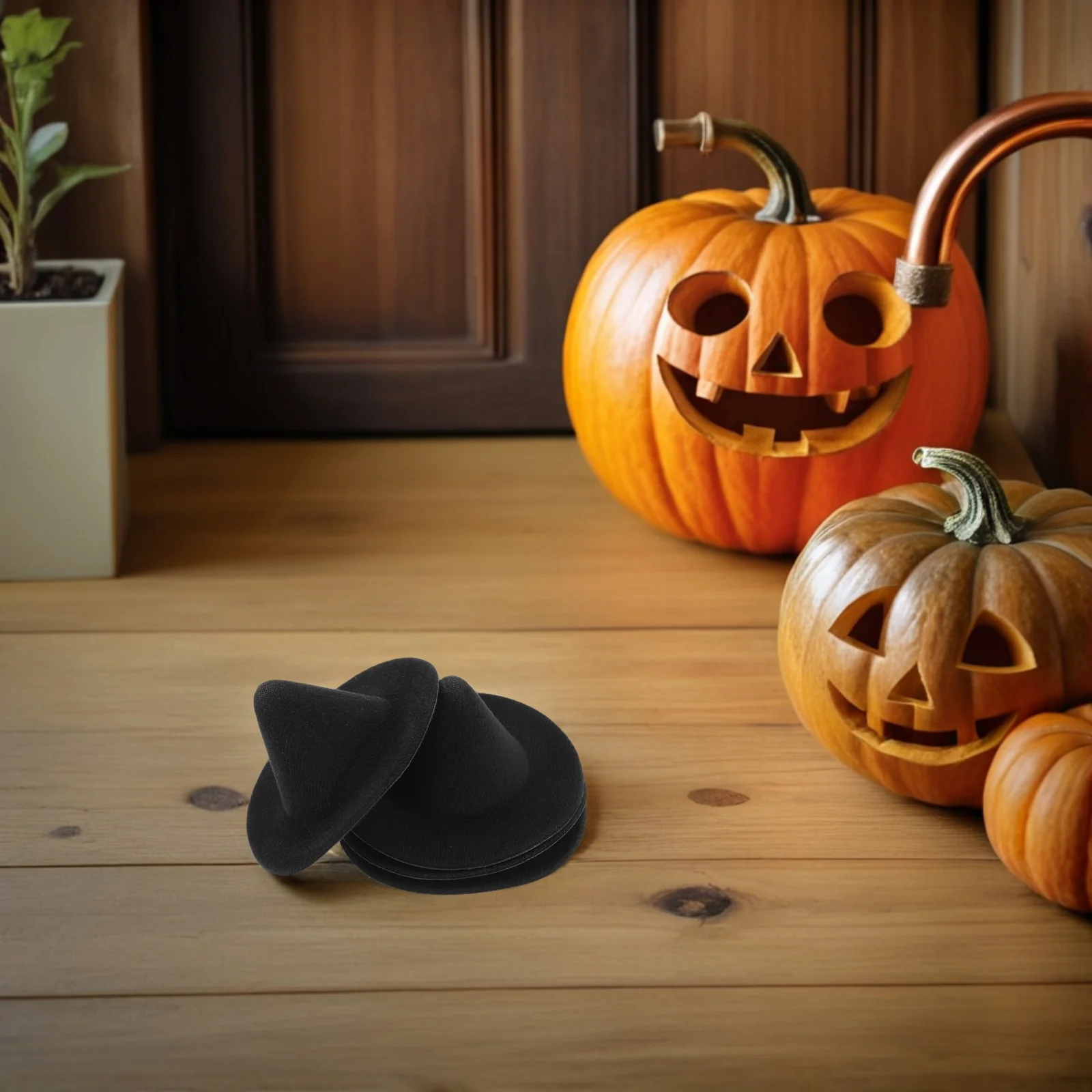 4 Stuks Miniatuur Heksenhoeden Zwart 10 Cm Halloween Feestartikelen Diy Ambachten Poppenhuis Accessoires Cake Toppers Mini Tovenaarshoed