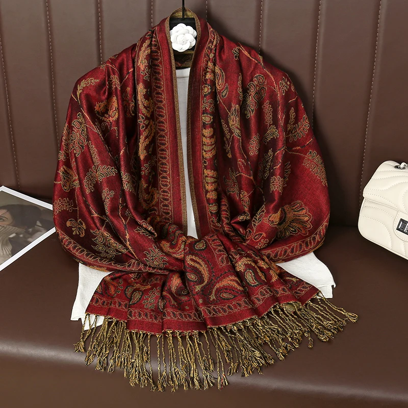 

Роскошный бренд, осенняя кашемировая шаль из пашмины, женская накидка, теплые зимние шарфы, дизайнерский принт, женский платок, хлопковые палантины, шарф 2025