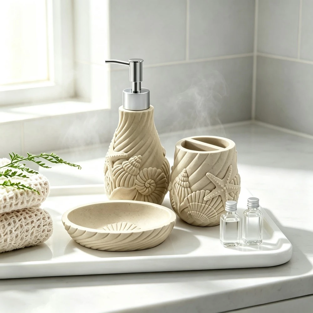 3PCS 3PCS Natural Stone Bathroom Wash Set Resin Lotion Bottle Toothbrush Cup Soap Dish Light Luxury Retro Home Accessories - Aliexpress Deal
