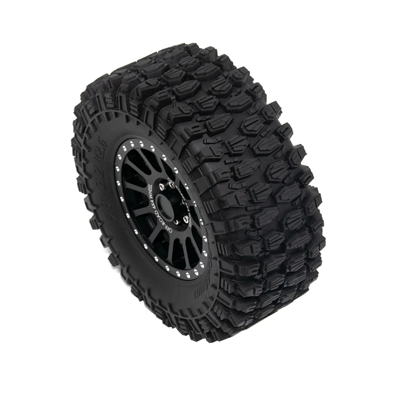 For 1/8 YK 4082/4083 Km 2/3/4/5 Rhinoceros To Simulate Climbing Car 2.6-Inch Metal Wheel Hub And Rubber Tire Skin