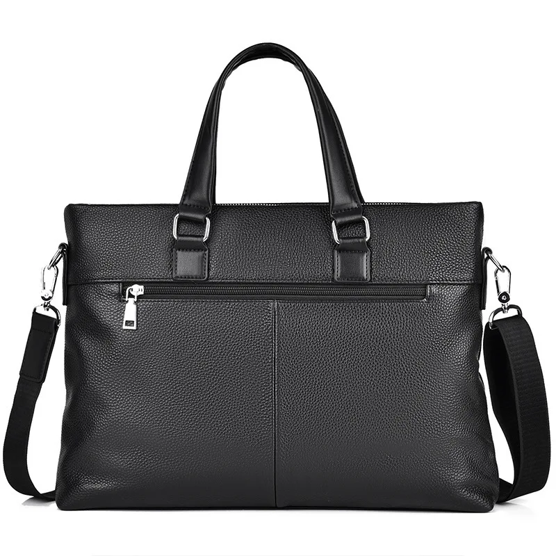 Fashionable Head Layer Cowhide Briefcase Genuine Leather Men Bags Men Handbag Large Capacity File New Computer Bag Crossbody Bag
