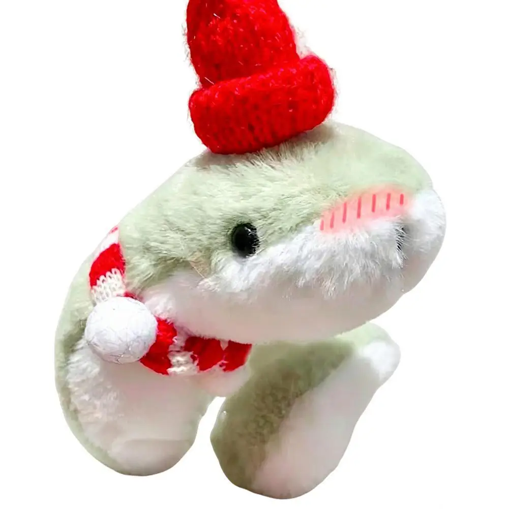 Cute Plush Snake Toy Soft Stuffed Animal Doll With Red Hat Scarf Keychain Bag Pendant Christmas Gift Year Of The Snake Mascot