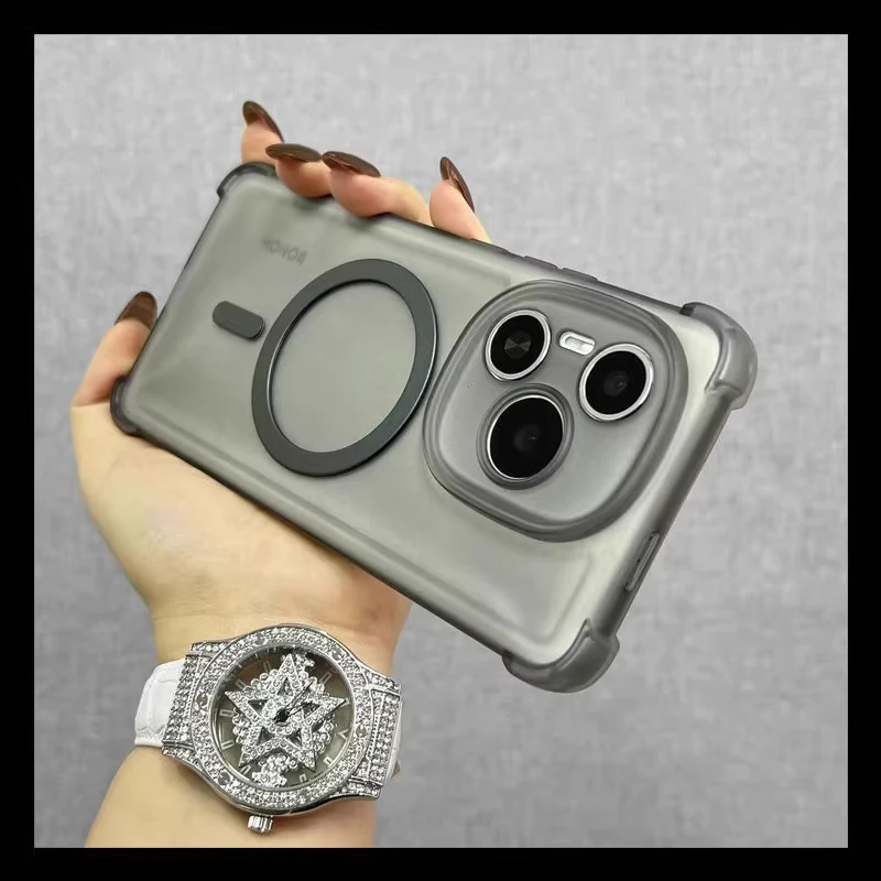 وسادة هوائية مقاومة للصدمات حافظة شحن لاسلكية مغناطيسية لهاتف انفينيكس نوت 50 Hot 60 40 Hot 50 Pro Plus 60i 50i 40i Magsafe غطاء شفاف