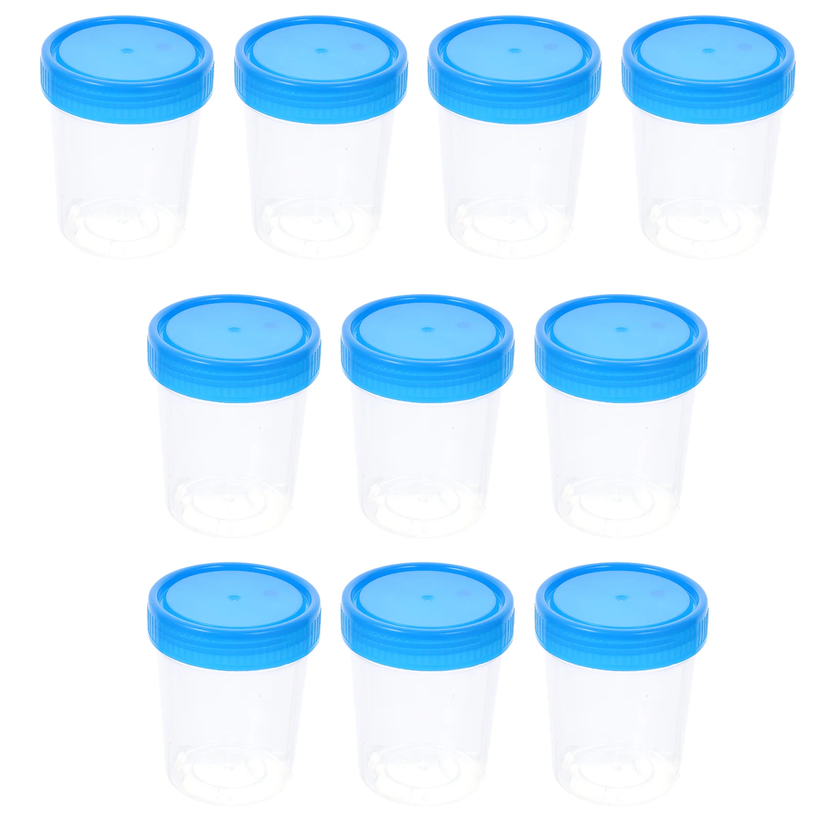 10 Pcs Screw Urine Cup Liquid Sample Container Hospital Test Shot Measuring Cap Plastic Mouth Cups