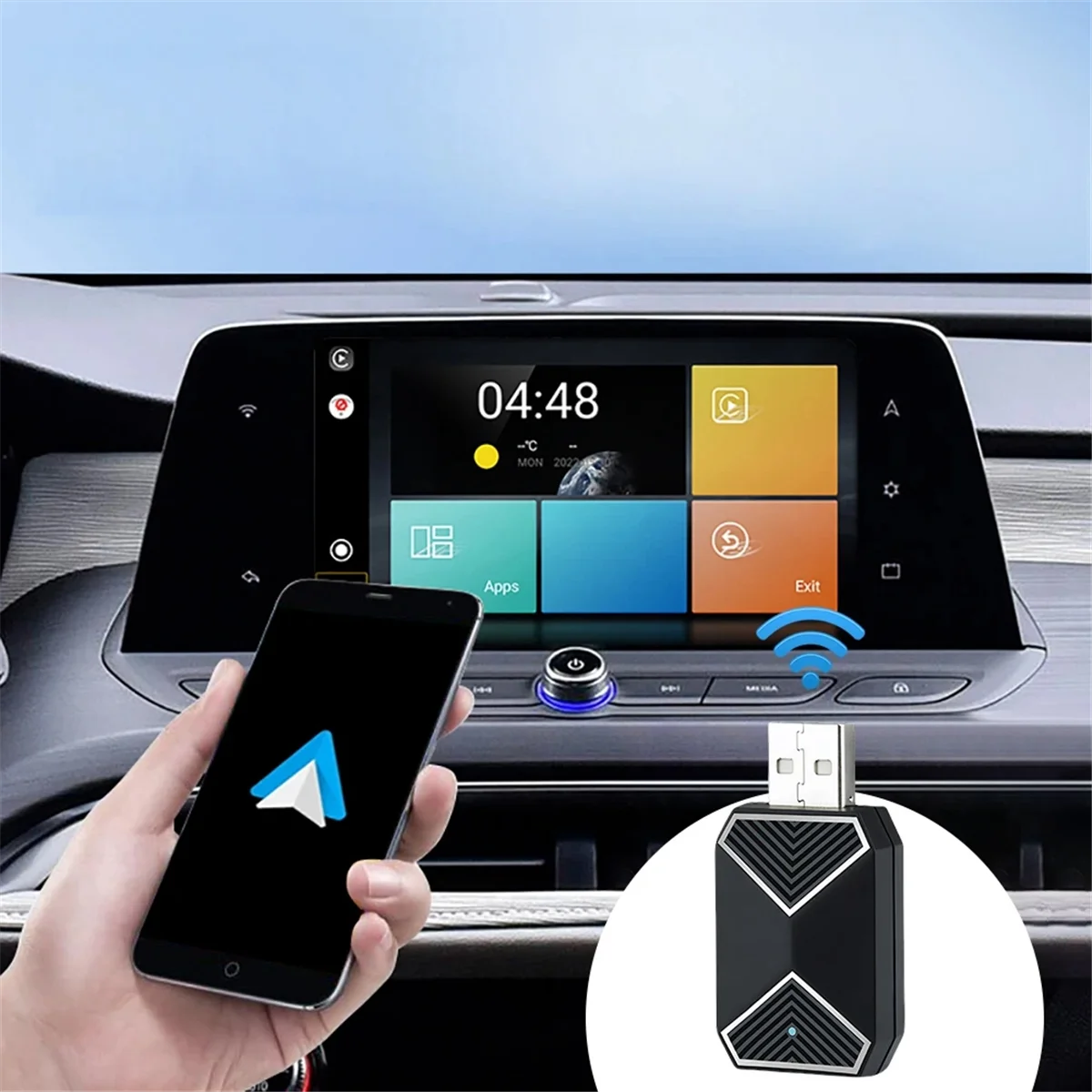 Wireless CarPlay Auto Mini Box BT WiFi Wireless Carplay Dongle USB Plug&Play per Android 11