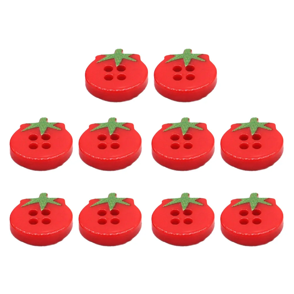 Cute Colorful Tomato Resin Button with Glossy Finish for Storage bag coat Handmade jewelry Pajamas Homewear arm Sleeves Neckline