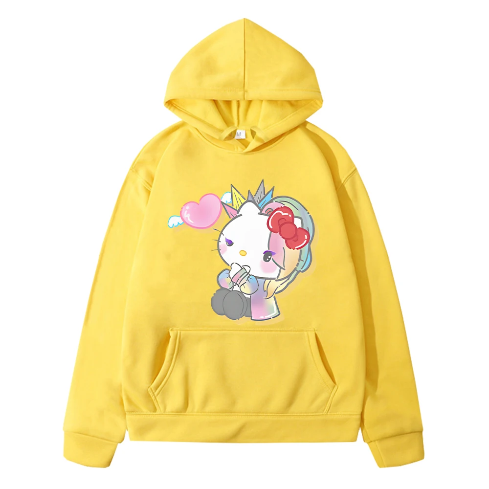 Christmas hello kitty print hoodie Fleece sweatshirt Sanrio Autumn anime hoodies pullover jacket y2k sudadera kids clothes girls