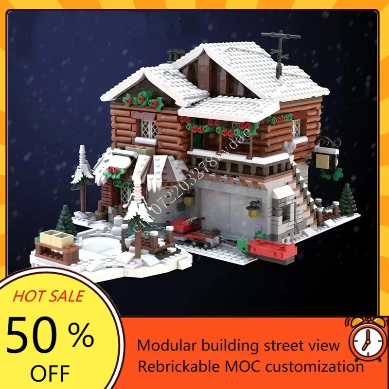 

2592 шт. Alpine Lodge MOC на заказ головоломка-10325 стиль креативный вид на улицу архитектура DIY образовательная модель игрушка в подарок