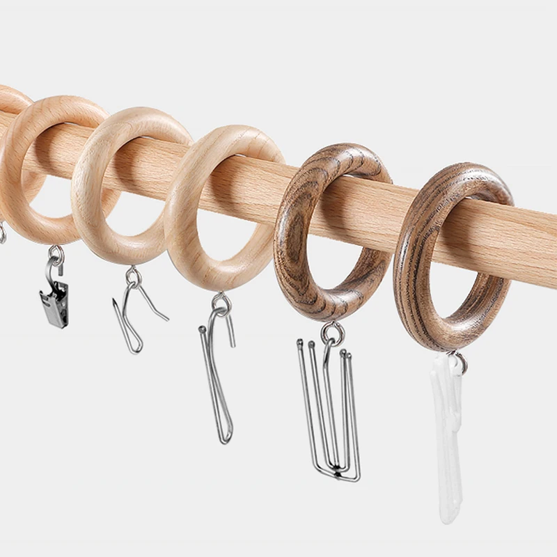 

Solid Wood Curtain Ring Hook Accessories Roman Rod Ring Set Accessories Curtain Ring Accessories Live Buckle