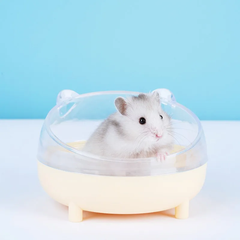 Hamster Transparent Bathing Tub Detachable Anti-splash Large Space Bathroom Sand Nest Small Pet Supplies Bath Toilet Accessories