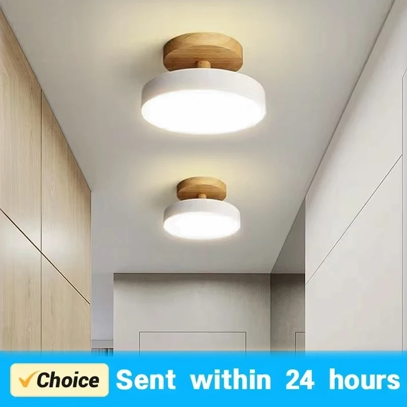 

DAMIASMIL Modern LED Ceiling Lamp Wood Round Macaron for Living Room Bedroom Restaurant Ceiling Lights Indoor Home Lighting