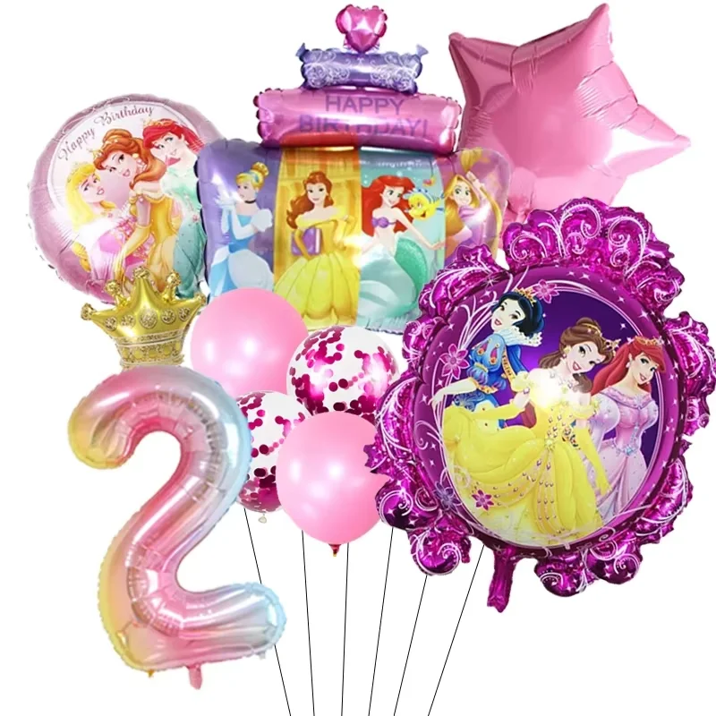 بالونات الأميرة سندريلا حسناء حورية البحر مقاس 32 بوصة لتزيين حفلات أعياد الميلاد مجموعة بالونات الهيليوم للأميرة لحفلات استقبال المولود الجديد للفتيات