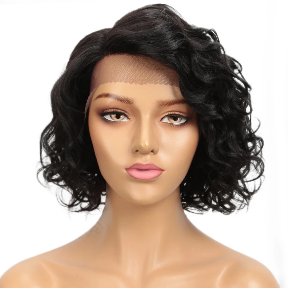 613 Blonde Human Hair Wigs For Women 100% Real Ready To Wear Bouncy Curly Short Bob Wig Lace Front Human Hair Wigs Black Roots