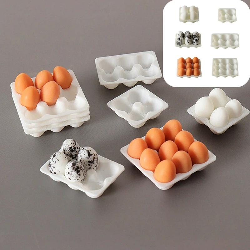 1/12 Miniaturowa Taca na Jajka do Domku dla Lalek, Model Pudełka na Jajka, Dekoracja Kuchni Domku dla Lalek, Jajka, Jedzenie, Dekoracja Sceny z Życiem w Domku dla Lalek, Akcesoria