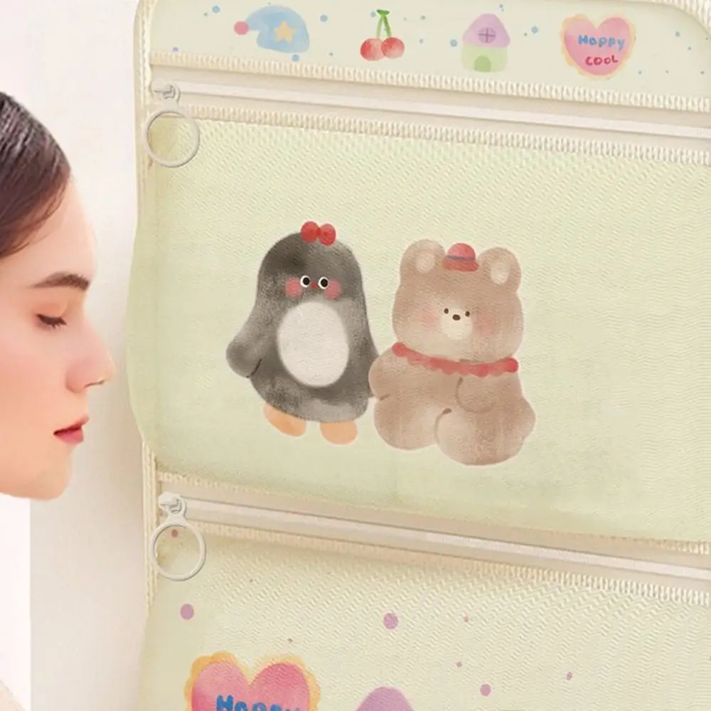 

Cartoon Underwear Storage Mesh Pouch Multi-layer Wall-mounted Bra Socks Storage Bags Large Capacity Save Space