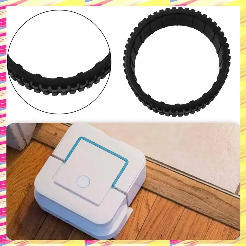 ABJJ 2 Pack Replacement Rubber Tires For Cleaning Robot For Irobot Braava Jet 240 241 244 Compatible With Mint 4200 Robotic