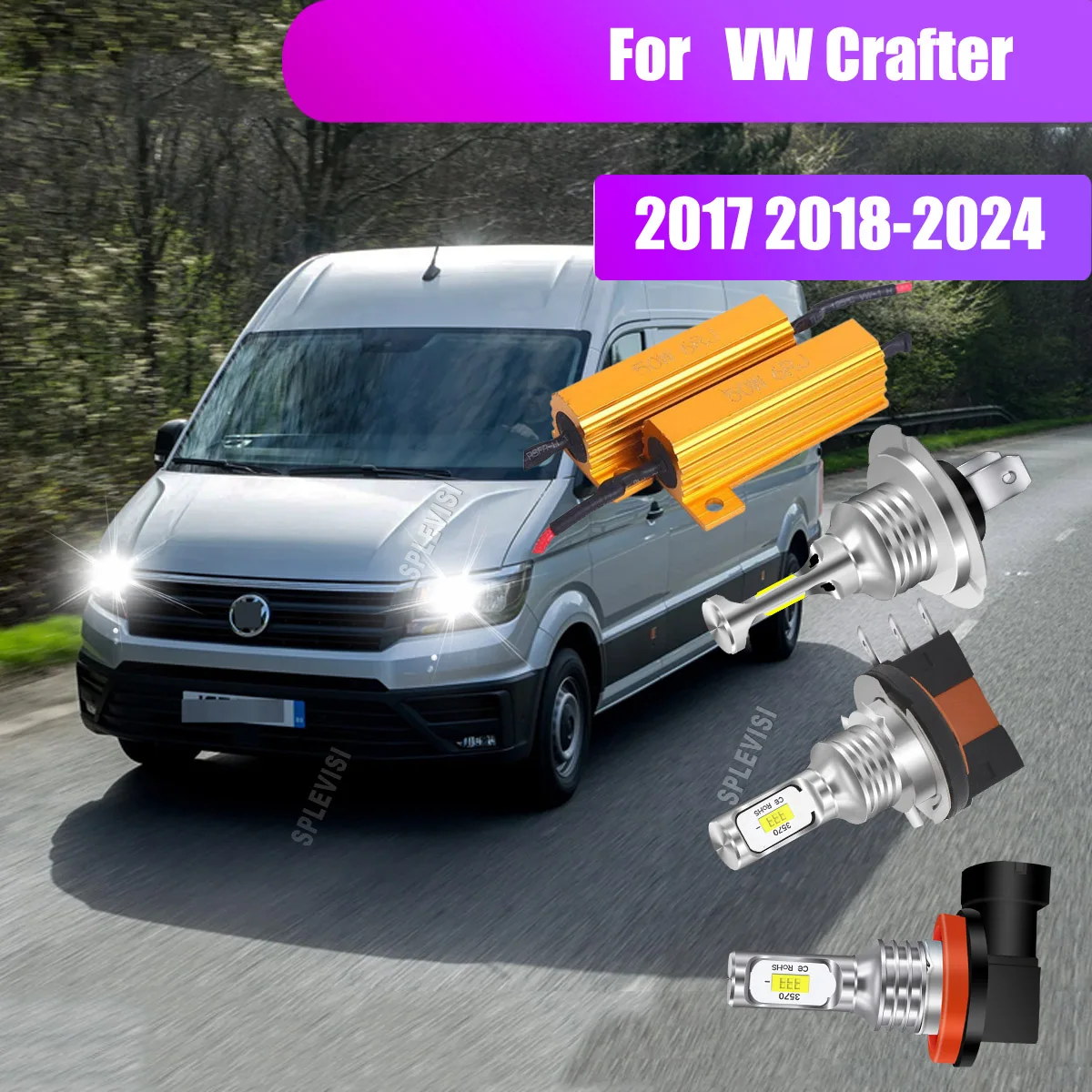 

H15 H7 H11 Canbus LED Headlamp Hi/Low Beam Fog Lights direct replacement For VW Crafter 2017 2018 2019 2020 2021 2022 2023 2024
