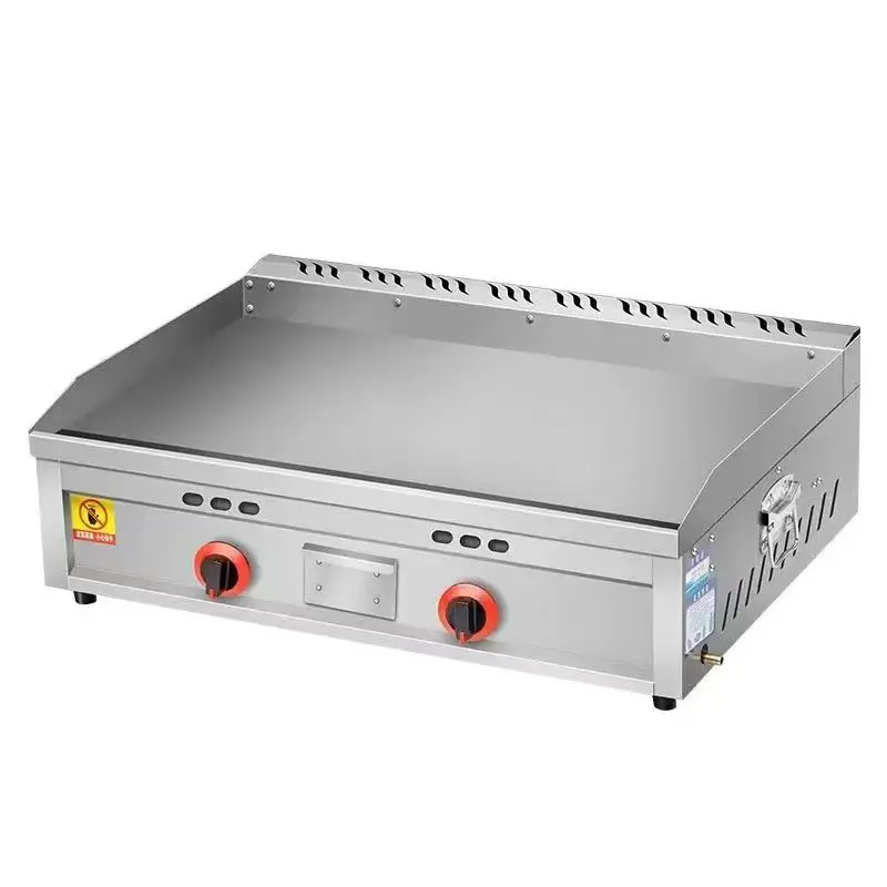 Commercial Gas Grill and Deep Fryer Combination Machine for Hand-pulled Pancakes and Teppanyaki, Cold Noodle Grilling Machine