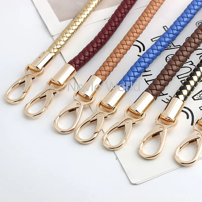 10PCS 30-45-60CM PU Leather Vintage Braided Rope Handles For Womem Handbag Shoulder Bags Belts Crossbody Handmade Accessories