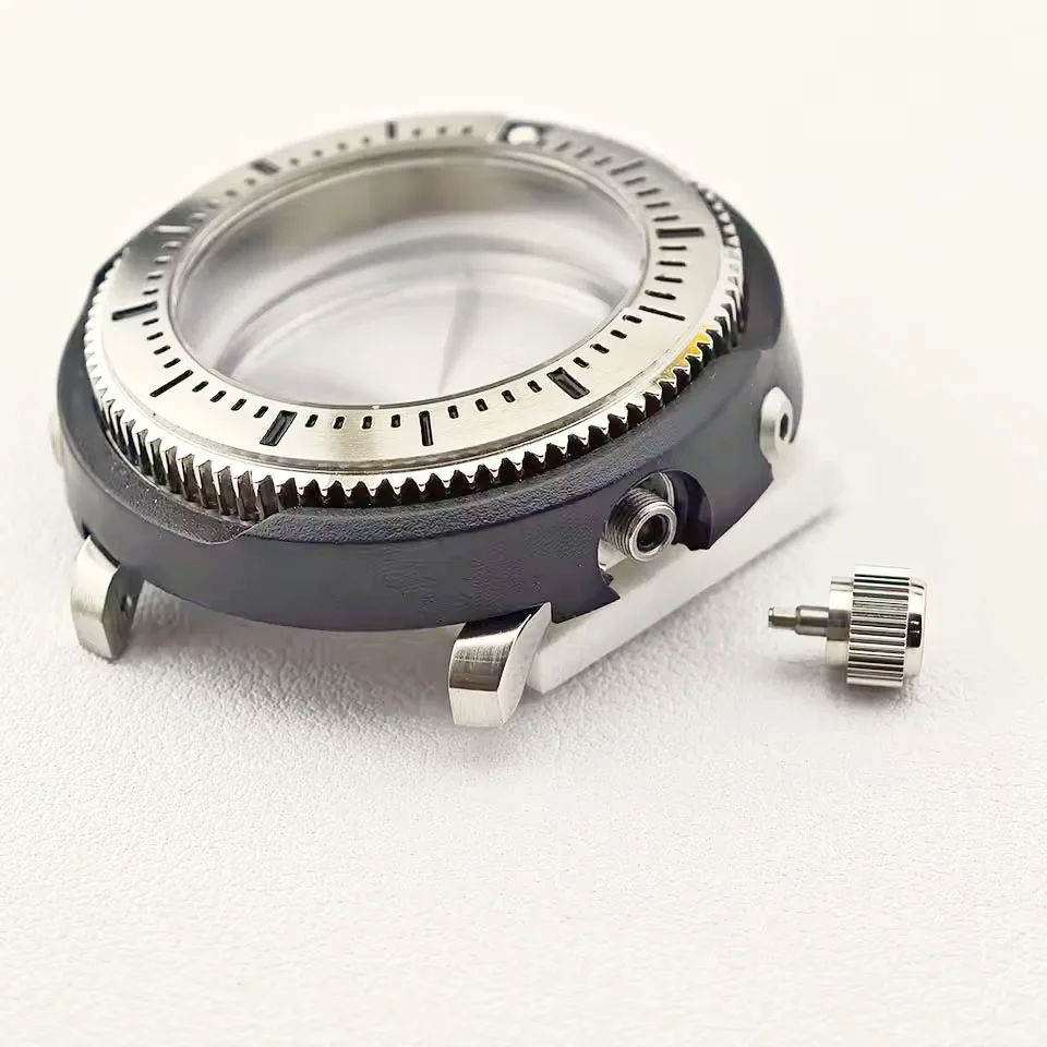 NH35 46 مللي متر التونة المعلبة SKX Mod ساعة الحال بالنسبة NH34 NH35 NH36 حركة الياقوت ساعات زجاجية اكسسوارات صندوق ساعة 200 متر الغوص