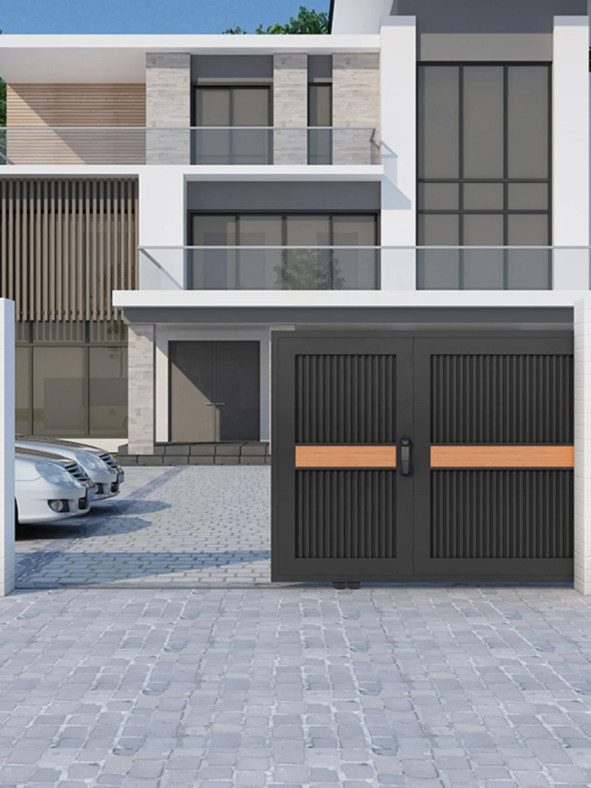 &*Modern Intelligent Sliding Retractable Door Aluminum Alloy Entrance Cantilever Gate Automatic for Villa or Hotel Use*&