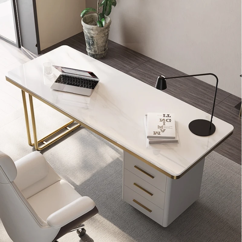 

Minimalist Rock Board Desk Light Luxury Learning Desk Computer Office Table Computer Gaming Motion Standing Desks Study Tables