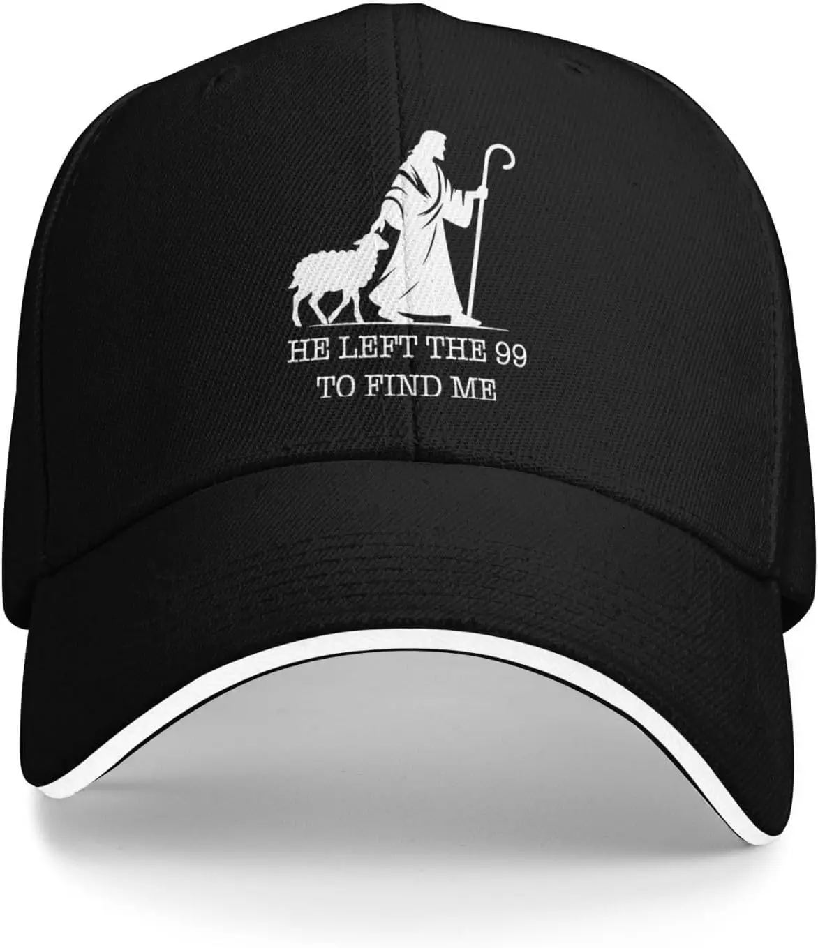 He Left The 99 to Find Me Jesus Shepherd and Sheep Baseball Cap Adjustable Sunhat for Men and Women
