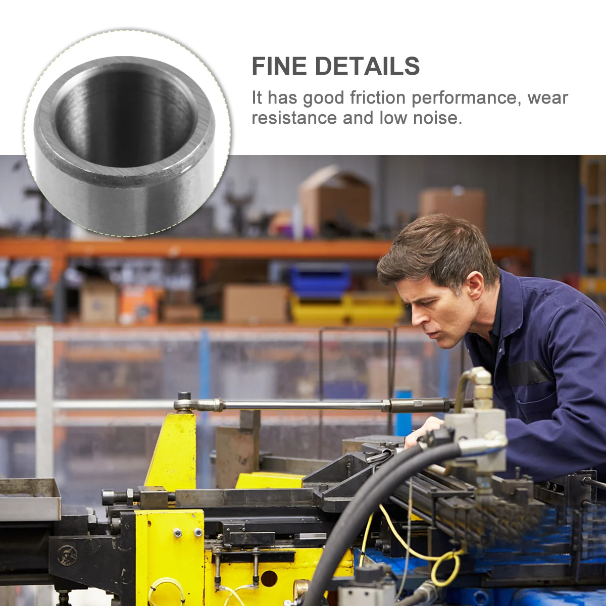 

3pcs Steel Bushing Sleeve Bearing Guide Cnc Machine Tool Precision Oilless Wear Resistant Low Noise Wide Temp Range