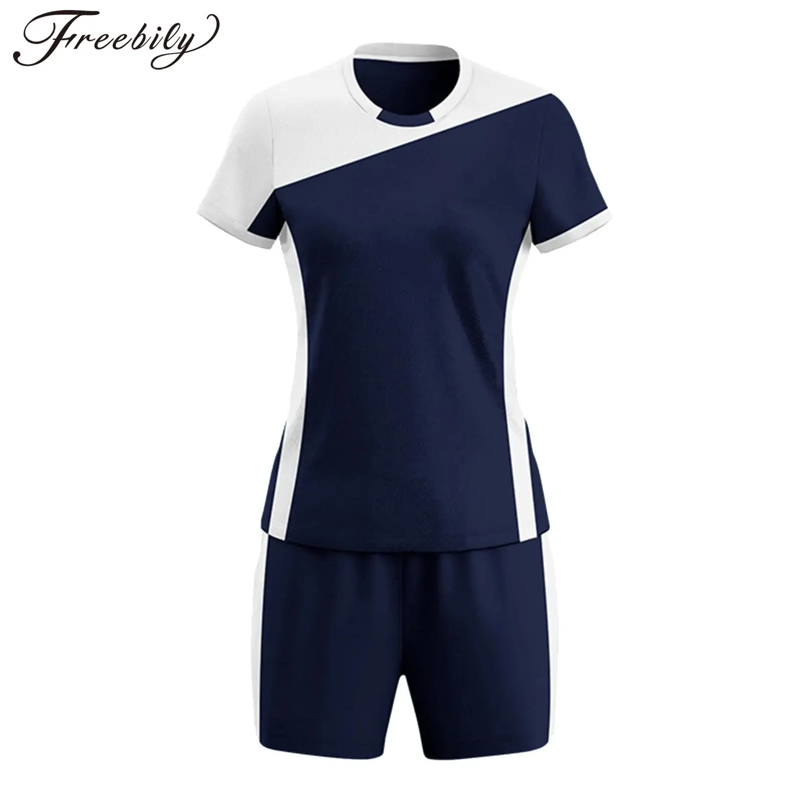 Womens Short Sleeves Volleyball Jersey Shirt Shorts Set Volleyball Uniform Training Sportswear Sporting Running Track Suit