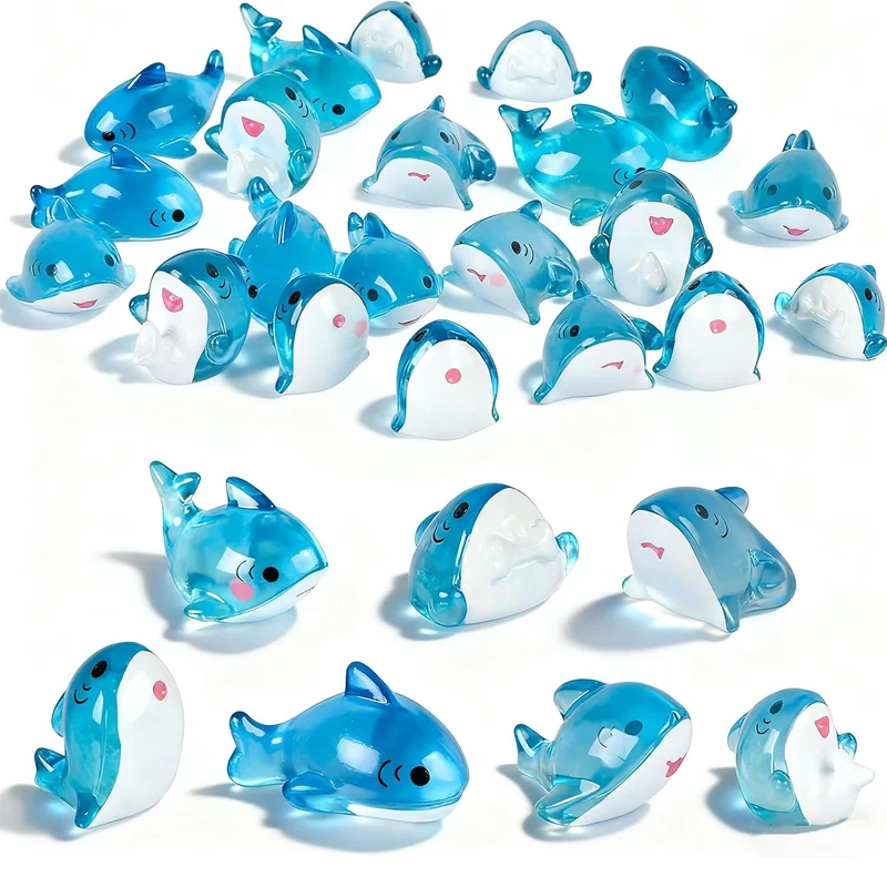 7 peças mini tubarão mar animais resina animais miniaturas para jardim de fadas micro paisagem casa jardim vaso planta decoração